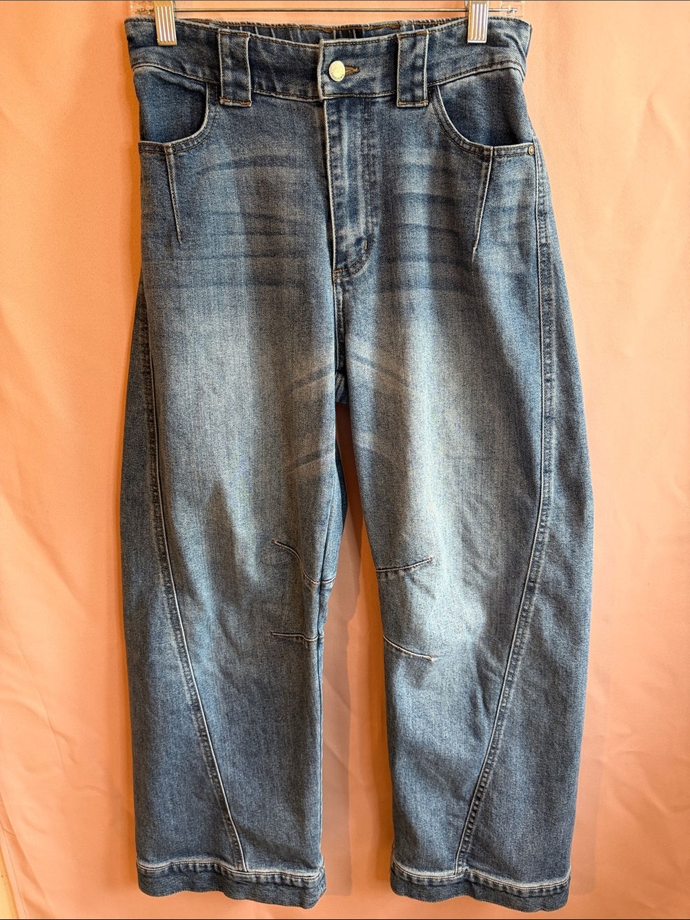 Tinseltown Medium Wash Wide Leg Barrel Jeans